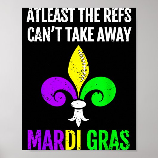 Mardi Gras New Orleans Funny Football Gift  Poster (Vorne)