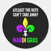 Mardi Gras New Orleans Funny Football Gift  Runder Aufkleber (Vorderseite)