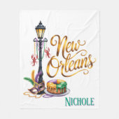 Mardi Gras New Orleans illustration Fleecedecke (Vorderseite)