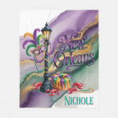 Mardi Gras New Orleans illustration Fleecedecke (Vorderseite)