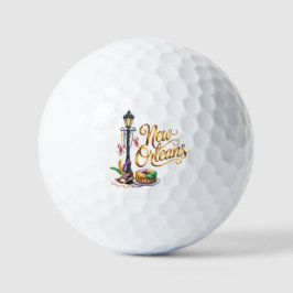 Mardi Gras New Orleans illustration Golfball