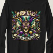 Mardi Gras New Orleans Jester Mask Design T-Shirt