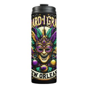 Mardi Gras New Orleans Jester Mask Design Thermosbecher
