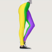 Mardi Gras New Orleans Lila Gelbe Streifen Leggings (Rechts)