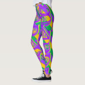 Mardi Gras New Orleans Lila, grüner Gelber Text Leggings (Links)