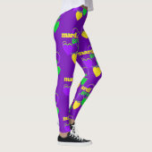 Mardi Gras New Orleans Lila grünes Gelb Niedlich Leggings (Rechts)