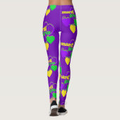 Mardi Gras New Orleans Lila grünes Gelb Niedlich Leggings (Rückseite)