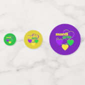 Mardi Gras New Orleans Lila Yellow Gold Custom Konfetti (Rückseiten)