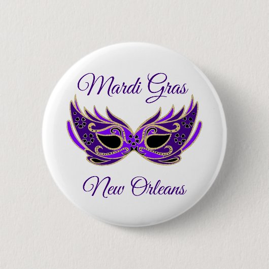 Mardi Gras New Orleans Mask Button (Vorderseite)