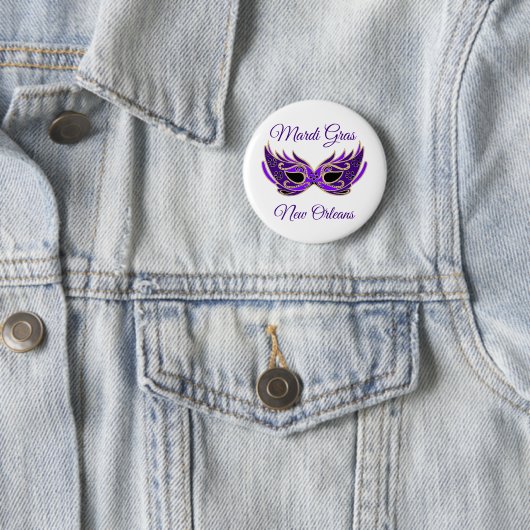 Mardi Gras New Orleans Mask Button (Beispiel)