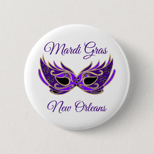 Mardi Gras New Orleans Mask Button