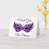 Mardi Gras New Orleans Mask Karte (Gelbe Blume)