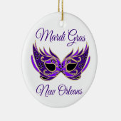 Mardi Gras New Orleans Mask Keramik Ornament (Rechts)