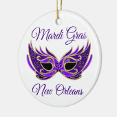 Mardi Gras New Orleans Mask Keramik Ornament (Links)