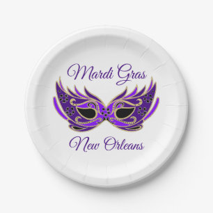 Mardi Gras New Orleans Mask Pappteller