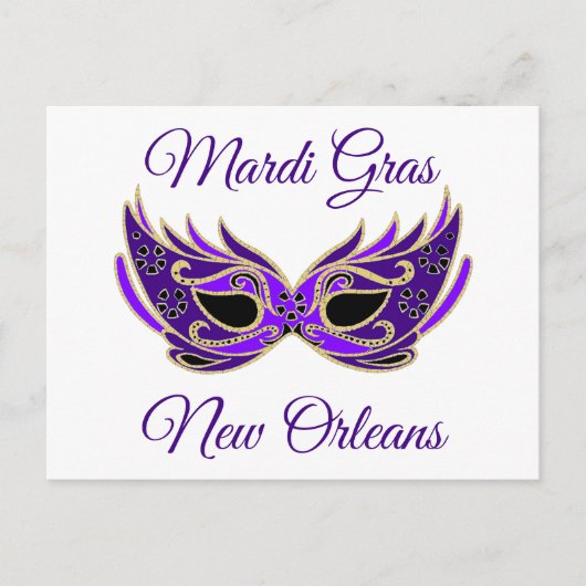 Mardi Gras New Orleans Mask Postkarte (Vorderseite)