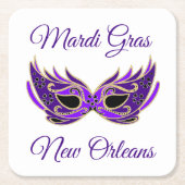 Mardi Gras New Orleans Mask Rechteckiger Pappuntersetzer (Vorderseite)