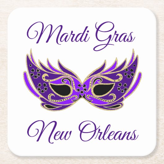 Mardi Gras New Orleans Mask Rechteckiger Pappuntersetzer (Vorderseite)