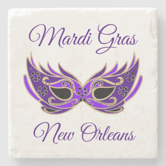 Mardi Gras New Orleans Mask Steinuntersetzer (Vorderseite)