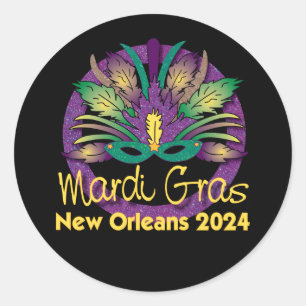 Mardi Gras New Orleans Mask Sticker - 2024