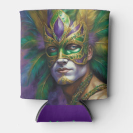 Mardi Gras New Orleans Name Man Maske Blaue Augen Dosenkühler