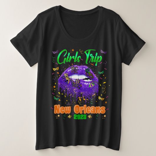 Mardi Gras New Orleans New Orleans Club Große Größe T-Shirt (Design vorne)