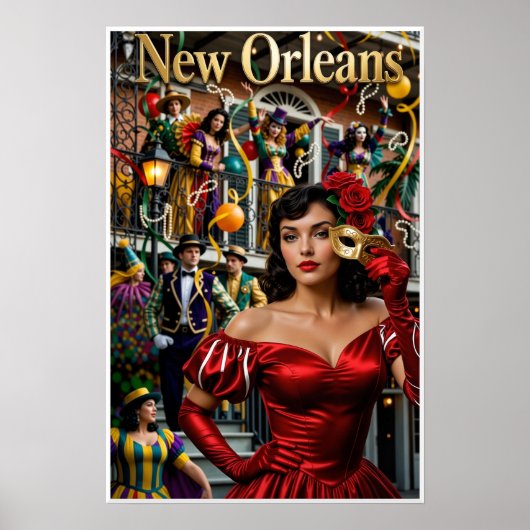 Mardi Gras New Orleans Plakat. Poster (Vorne)