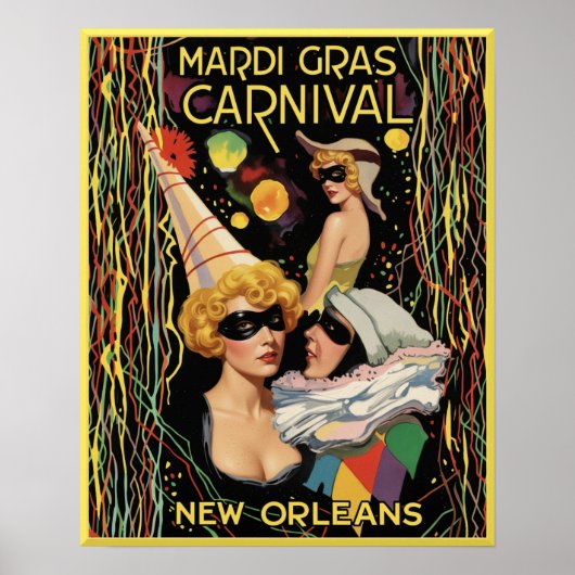 Mardi Gras New Orleans Plakat. Poster (Vorne)