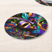 Mardi Gras New Orleans Runder Pappuntersetzer (Angewinkelt)