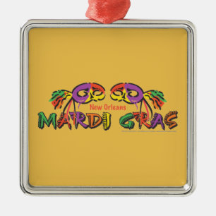 Mardi Gras New Orleans Silbernes Ornament
