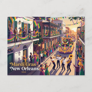Mardi Gras New Orleans, USA Postkarte