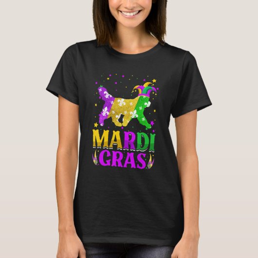 Mardi Gras Newfoundland Dog Lover Carnival Jester_ T-Shirt (Vorderseite)