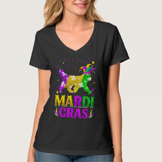 Mardi Gras Newfoundland Dog Lover Carnival Jester_ T-Shirt (Vorderseite)