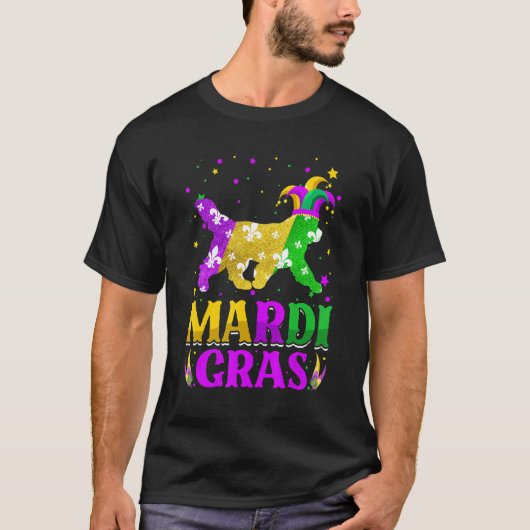 Mardi Gras Newfoundland Dog Lover Carnival Jester_ T-Shirt (Vorderseite)