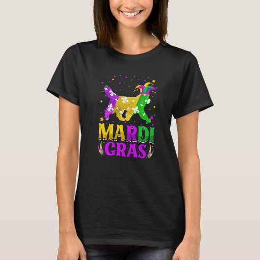 Mardi Gras Newfoundland Dog Lover Carnival Jester  T-Shirt (Vorderseite)