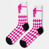 Mardi Gras Niedlich Bow Pink White Carnival Socken (Linkes Detail)