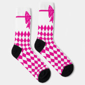 Mardi Gras Niedlich Bow Pink White Carnival Socken (Rechts)