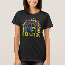 Mardi Gras Niedlich Leopard Rainbow Women Girls T-Shirt