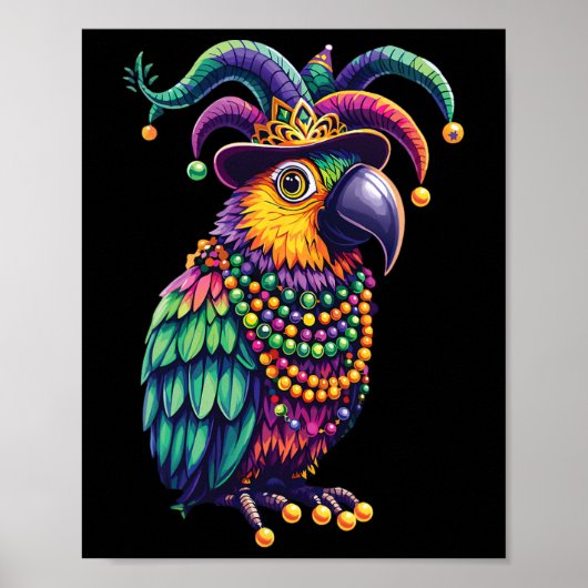 Mardi Gras Niedlich Parrot Maske Kostümoutfit Frau Poster (Vorne)