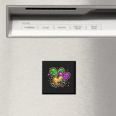 Mardi Gras Niedliche Herzen Fleur De Lis Mädchen F Magnet (In Situ (Geschirrspüler))