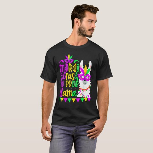 Mardi Gras No Prob Llama Alpaca Funny Carnival Cos T-Shirt (Vorne ganz)