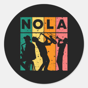 Mardi Gras Nola New Orleans Carnival 2025 Jazz Ret Runder Aufkleber