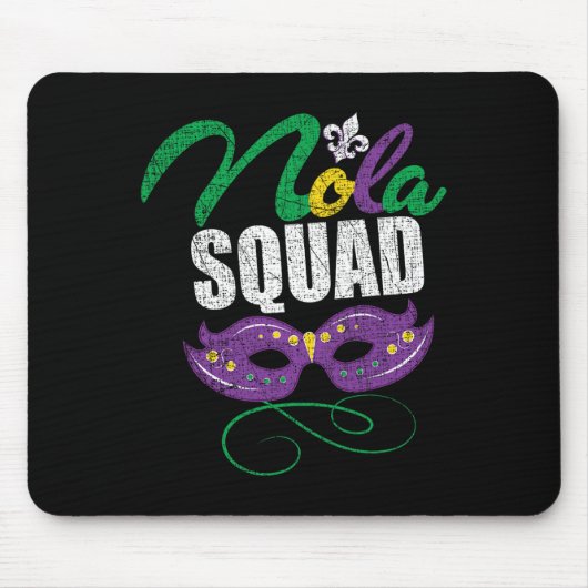 Mardi Gras Nola Squad stört New Orleans Beads Mousepad (Vorne)
