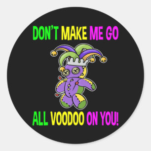 Mardi Gras Nola Voodoo-Puppen-Kostüm für Frauen Mä Runder Aufkleber