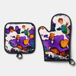 Mardi Gras Ofenhandschuh & Topflappen-Set