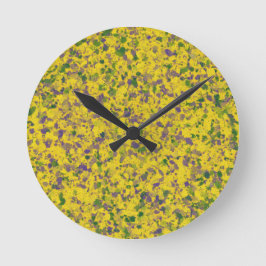 Mardi Gras Oil Abstrakt Runde Wanduhr