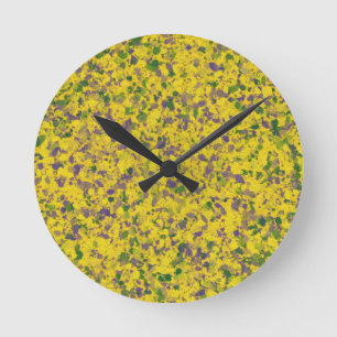 Mardi Gras Oil Abstrakt Runde Wanduhr