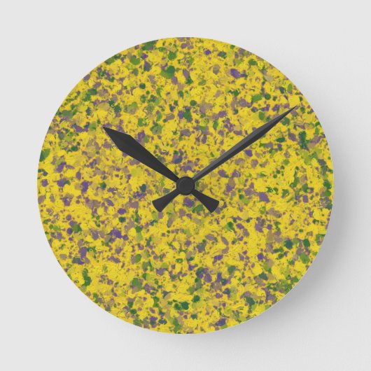 Mardi Gras Oil Abstrakt Runde Wanduhr (Vorderseite)