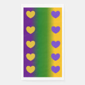 Mardi Gras Ombre mit Herzen Serviette (Vorderseite)