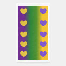 Mardi Gras Ombre mit Herzen Serviette